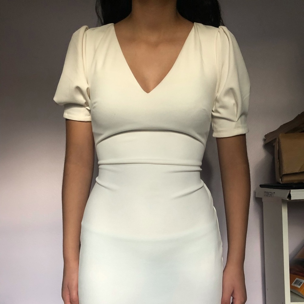 White form fitting dress